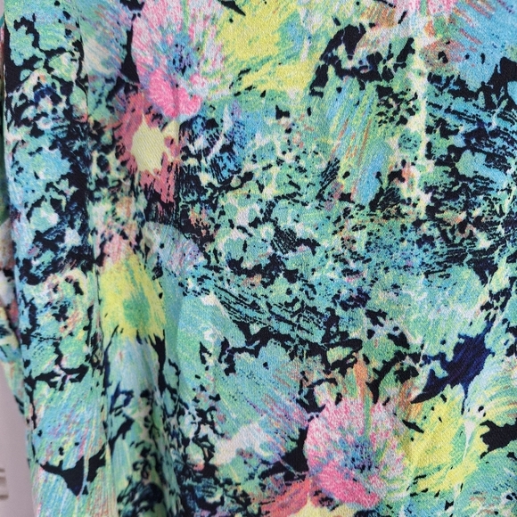 Xhileration Dress Spaghetti Cross Straps SzL Aqua Floral Print Pretty Summer - Picture 7 of 10